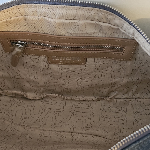 NWT TRUE RELIGION Blue Denim Crossbody Bag - Picture 6 of 8